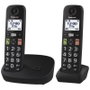 Panasonic KX-TGU112EXB Pack Dúo de Teléfonos Inalámbricos Negro